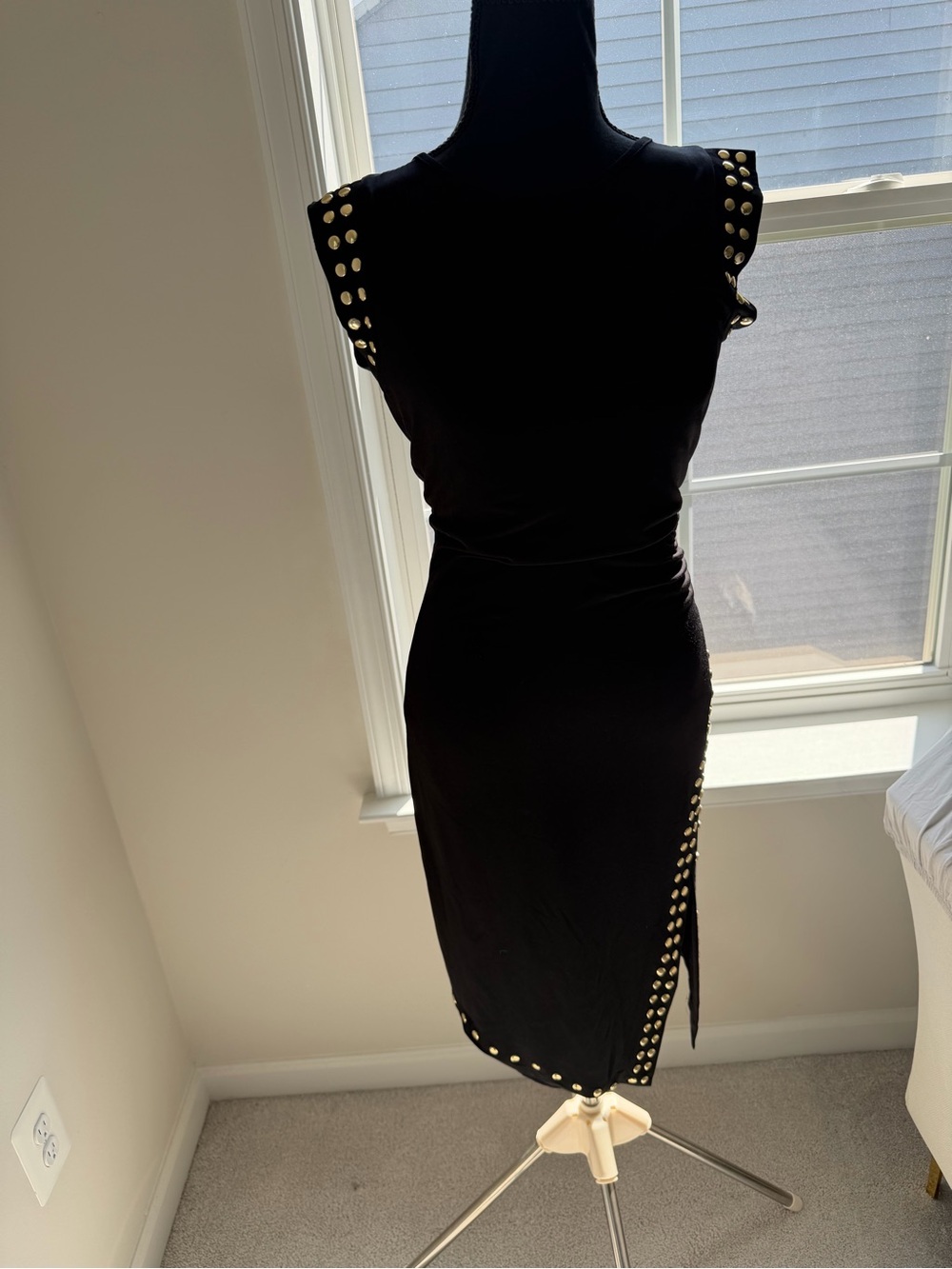 Michael Kors Black Studded Midi Dress XS - Picture 7 of 8